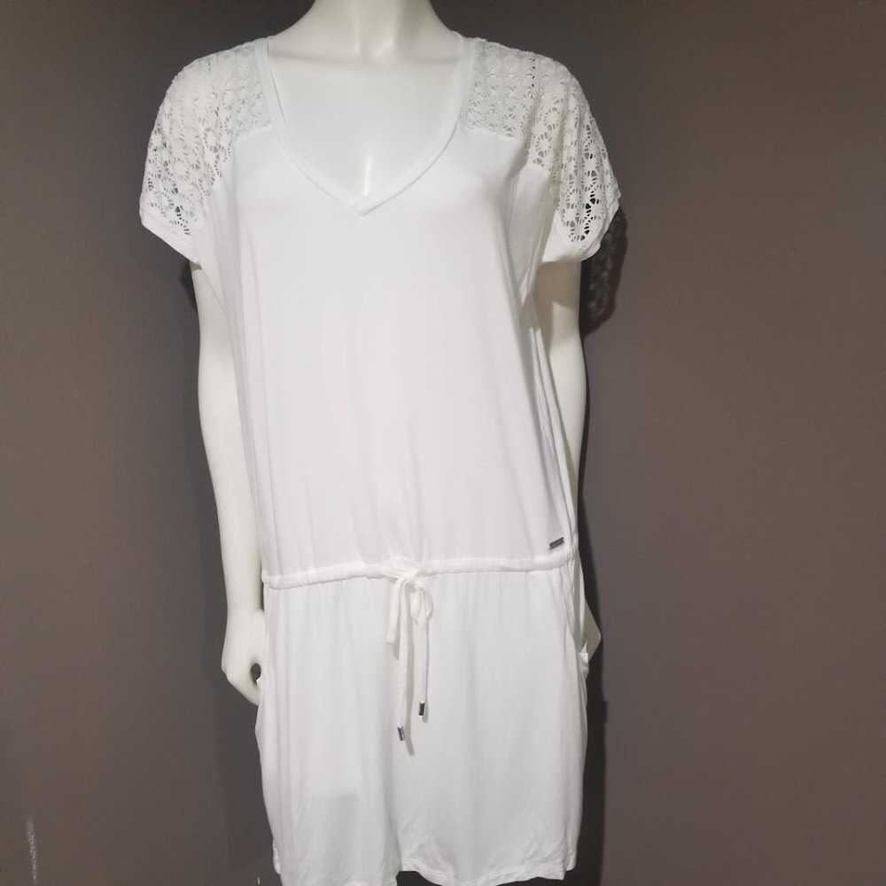 Calvin Klein Crochet-Shoulder Tunic Cover Up Size L/XL - Picture 2 of 14